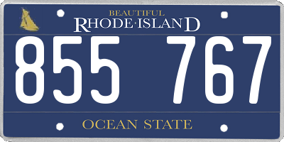 RI license plate 855767