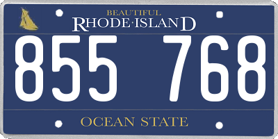 RI license plate 855768