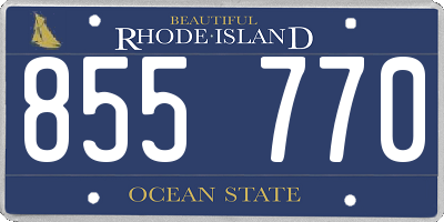 RI license plate 855770