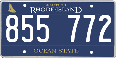 RI license plate 855772