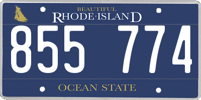 RI license plate 855774