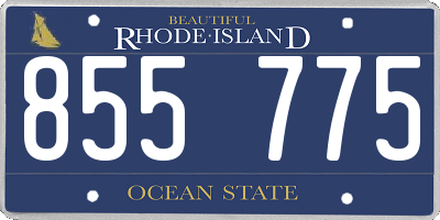 RI license plate 855775