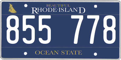 RI license plate 855778