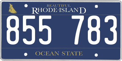 RI license plate 855783