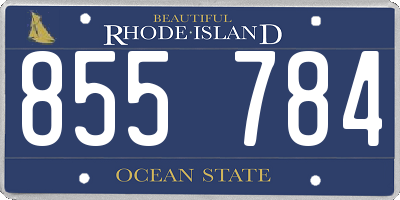 RI license plate 855784