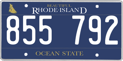 RI license plate 855792
