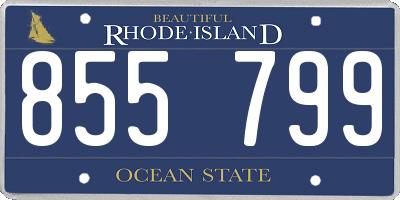 RI license plate 855799
