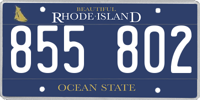 RI license plate 855802
