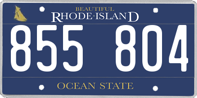 RI license plate 855804