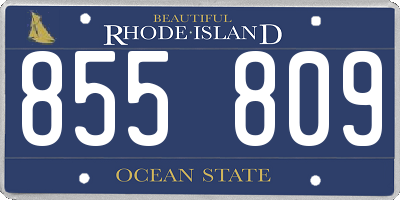 RI license plate 855809