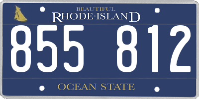 RI license plate 855812