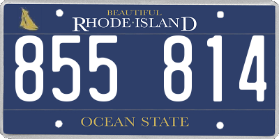 RI license plate 855814