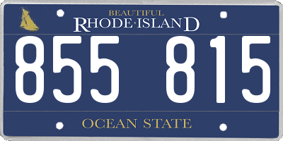 RI license plate 855815