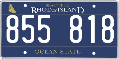 RI license plate 855818