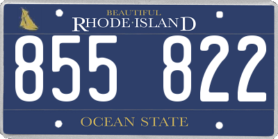 RI license plate 855822
