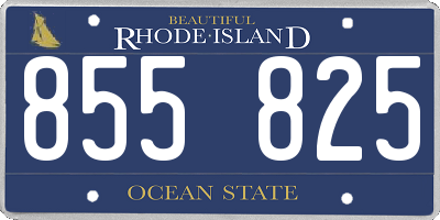 RI license plate 855825