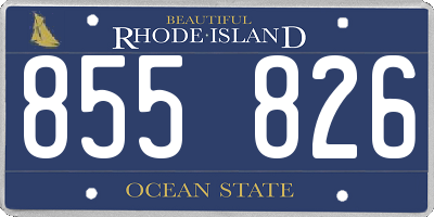 RI license plate 855826