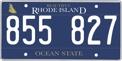 RI license plate 855827