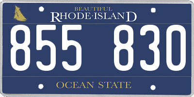 RI license plate 855830