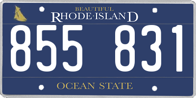 RI license plate 855831