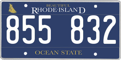 RI license plate 855832