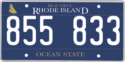 RI license plate 855833