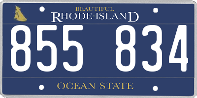 RI license plate 855834