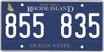 RI license plate 855835