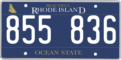 RI license plate 855836