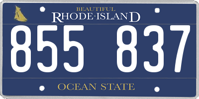 RI license plate 855837