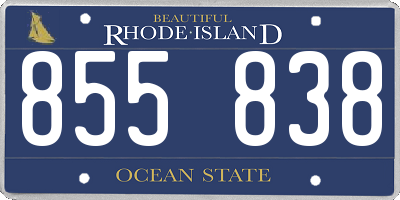 RI license plate 855838