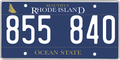 RI license plate 855840