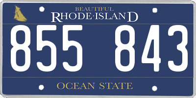 RI license plate 855843