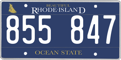 RI license plate 855847