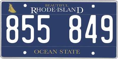 RI license plate 855849