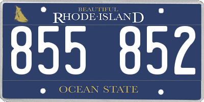 RI license plate 855852