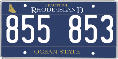 RI license plate 855853