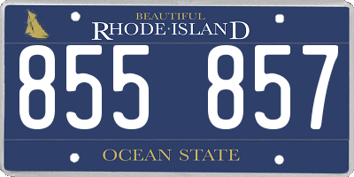 RI license plate 855857
