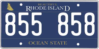 RI license plate 855858