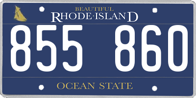 RI license plate 855860