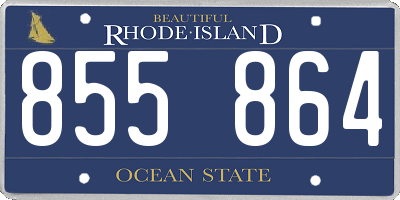 RI license plate 855864