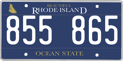 RI license plate 855865