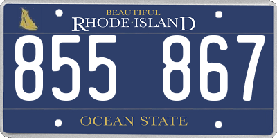 RI license plate 855867