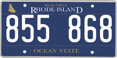 RI license plate 855868