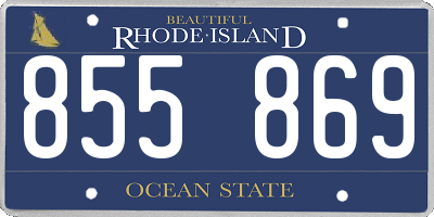 RI license plate 855869