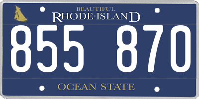 RI license plate 855870