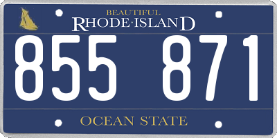 RI license plate 855871