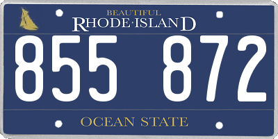 RI license plate 855872