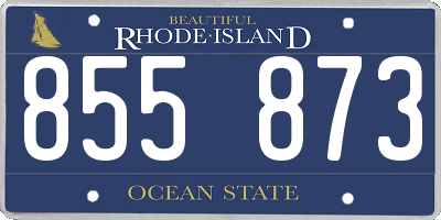 RI license plate 855873