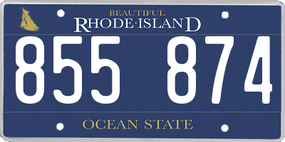 RI license plate 855874